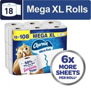 Charmin Ultra Soft Toilet Paper 18 Super Mega Rolls, 336 Sheets Per Roll