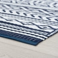 thumbnail image 5 of 6x9 Waterproof, Reversible Plastic Straw Outdoor Rugs for Patios | Also for Camping, RV, Deck, Porch, Balcony, Camp, Patio | Navy, Stripe | Size: 5'11'' x 8'10'', 5 of 7