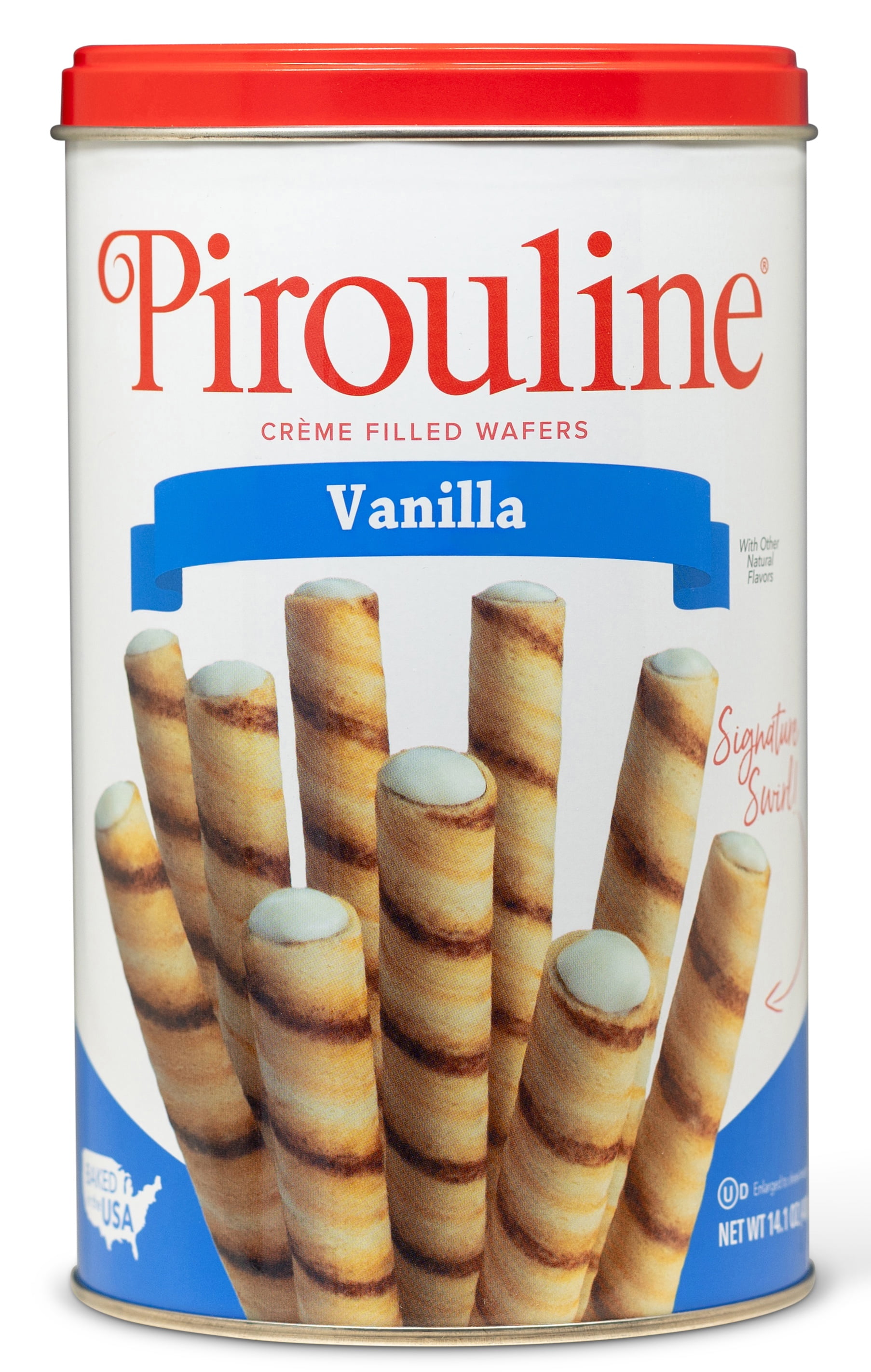 (6 pack) Peter DeBeukelear Creme De Pirouline Rolled Wafers, French Vanilla, 14 Oz Tins, Pack of 6