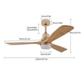 thumbnail image 4 of DENEST Modern 52 Inch Ceiling Fan with Light Remote Control 6 Speed 3 Color LED Wood Blades for Bedroom Living Room, 4 of 10