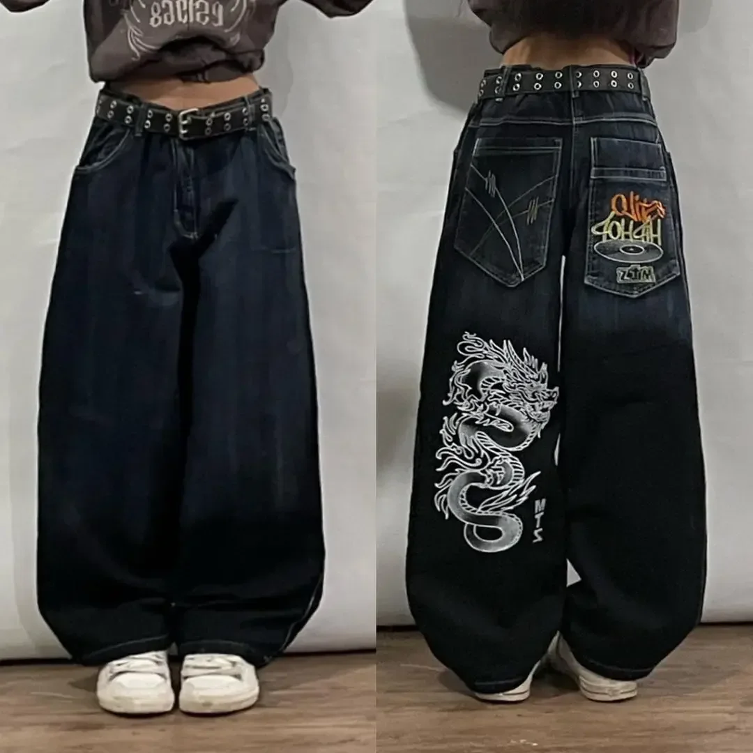 JNCO Jeans New Y2K Womens Harajuku Retro Hip Hop Print Baggy Jeans