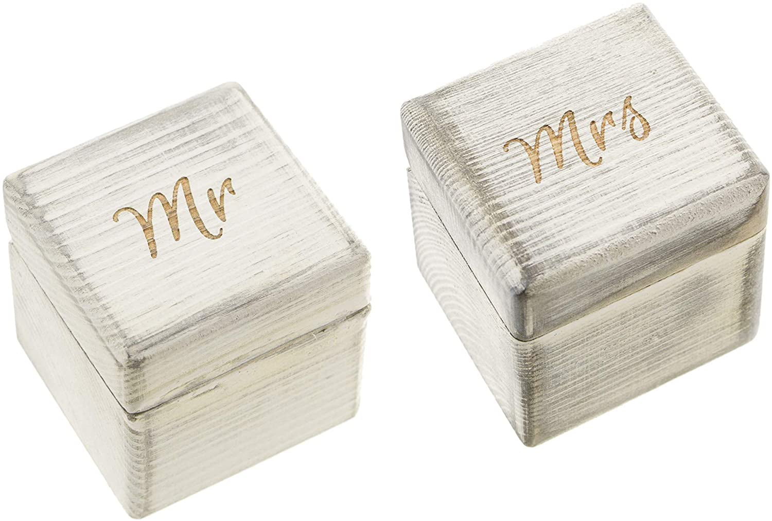 Mr Mrs Wooden Engagement Ring Box Wedding Ring Bearer Box Holder Wedding Favor 