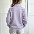 thumbnail image 5 of Amidoa Girls Half Zip Pullover Long Sleeve T Shirts Kids Mock Neck Casual Tops Purple Size 5-6 Years, 5 of 9