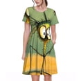 thumbnail image 1 of Lsque Original Dessin Animé 123 Robe Décontractée pour Femmes T-Shirt Été Manches Courtes Col Rond Robes Évasées, 1 of 6