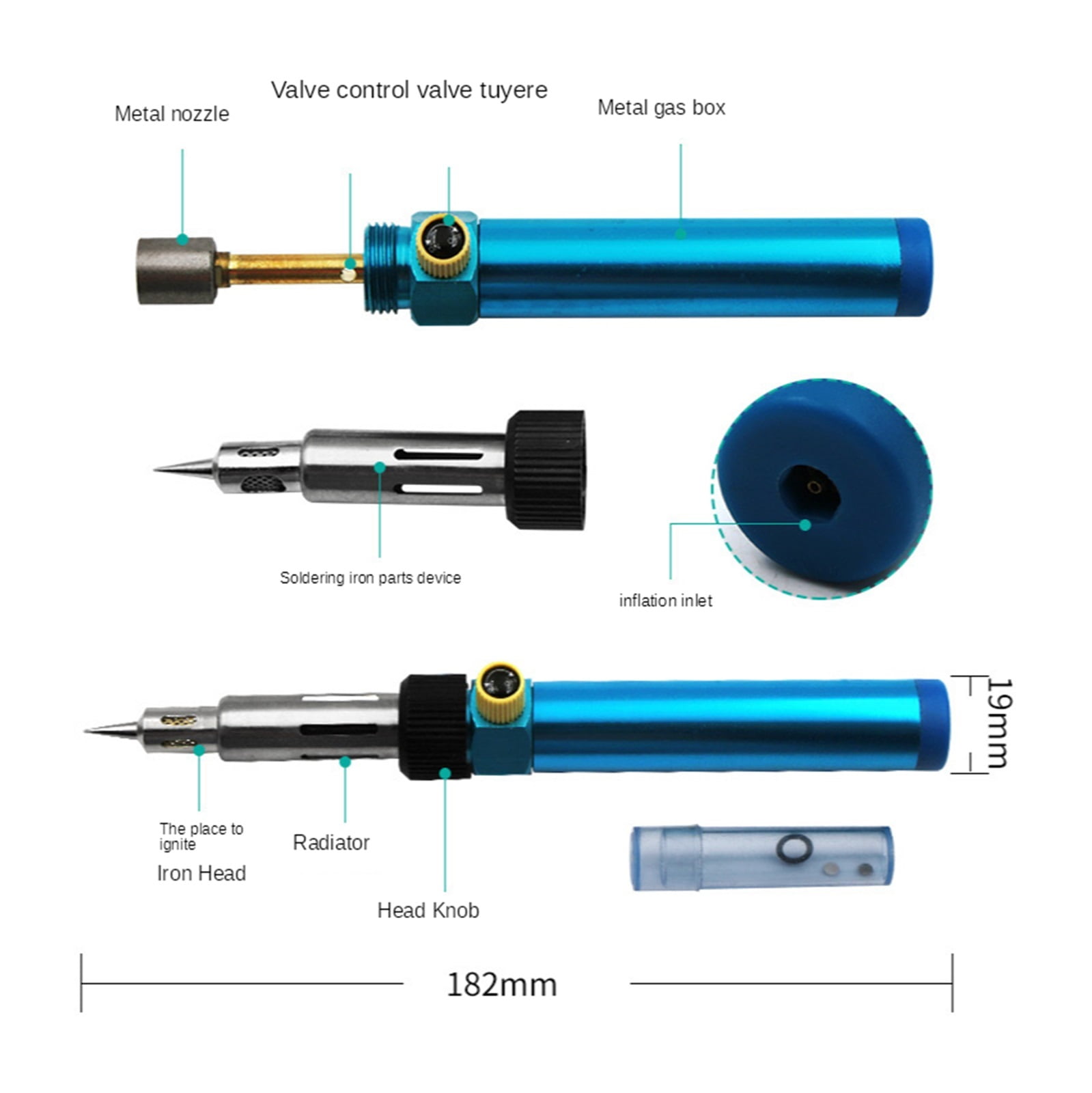 Air Welding Gas Torch Cordless Solder Iron ,Soldering Gun Soldering Blow Iron Pen, Burner Iron Hot Gun Tools Butane