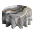 thumbnail image 4 of Gray White Gold Marble Pattern Round Tablecloth 60"x60",Wrinkle Wipeable Table Cloth for Kitchen Dining Room Picnic Patio Party, 4 of 6