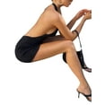 thumbnail image 4 of Wangscanis Women Summer Knitted Dress, Solid Color Tied Neck Backless Skirt, 4 of 9
