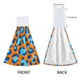 thumbnail image 4 of Orange Blue Leopard Pattern Hand Towels 2 Pack Quick Dry Velvet Soft with Velcro Kitchen Bath 14x18in, 4 of 7