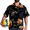 thumbnail image 4 of Bats Men's Short Sleeve Button Down Beach Shirts, Casual Printed Summer Unisex Tops, 4 of 6