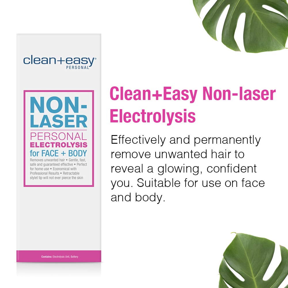 Clean and Easy Non-Laser Personal Electrolysis Facial Hair Removal Device for Flawless Face & Body