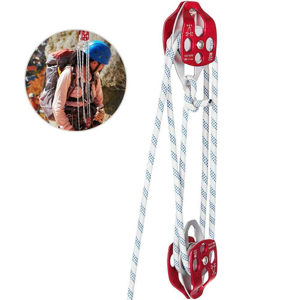 VEVOR Twin Sheave Block and Tackle 7700LBS ,1/2"× 100FT Twin Sheave