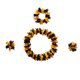 thumbnail image 2 of EeaseMX 4 guirnaldas hawaianas gruesas de flores artificiales, diadema, collar, pulsera, fiesta tropical en la playa, disfraz (naranja y negro), 2 of 8