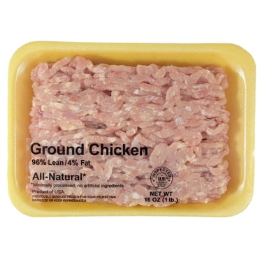All Natural Ground Chicken 96% Lean, 1 lb, 23g Protein per 4oz Serving, Ground Skinless Chicken