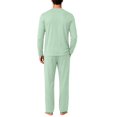 thumbnail image 5 of HAJWOH Mens Pajamas Set Long Sleeve Sleepwear Crew Neck 2 Piece Loungewear Nightshirt Top & Pants with Pockets, 5 of 5