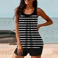 thumbnail image 6 of Xugsiok Tankini Swimsuit for Women Two Piece Bathing Suits Full Coverage High Waisted Swim Suit Striped Swim Top with Sporty Boy Shorts for Athletic Training Beachwear Swimwear Swimming Suits, 6 of 6