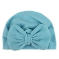 thumbnail image 2 of Toddler Baby Boys Girls Cap Solid Bowknot Elastics Turban Hat Baby Boy Toddler Hat Organic New Born Hats for Baby Baby Solid Caps 3 1 Mittens for Baby Boy Set Boy Baby Hat Baby Girl Winter Toddler, 2 of 3