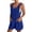 449#Blue, variant on Womens Linen Romper Overalls Lightweight Adjustable Strap Sleeveless Jumpsuit Casual Summer Beach Vacation Outfits Black L