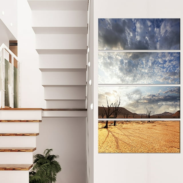 Namib Desert under Cloudy Sky - Oversized Landscape Canvas Art
