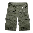 thumbnail image 1 of SDNall Men Casual Solid Fashion Zipper Button Pockets Cropped Cargo Shorts, 1 of 9