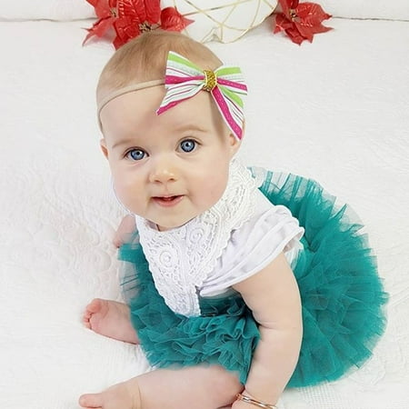 

THE WILD Girls Dresses Cute Ruffled Tulle Tiered O-Neck Short Sleeve Mini Prom Dress Green