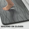 thumbnail image 6 of CHAKME Set of 3 Absorbent Memory Foam Bath Mat Set Bathroom Rugs, Ocean Ripple Dark gray, Large 20"x32", Small 17"x24", Contour 24"x20", 6 of 8