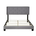 thumbnail image 3 of Bernards Lyla Button-Tufted Fabric Upholstered Platform King Bed in Gray, 3 of 3