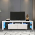 thumbnail image 2 of Aukfa TV Stand with 2 Cabinets for TVs up to 70" - White, 2 of 8