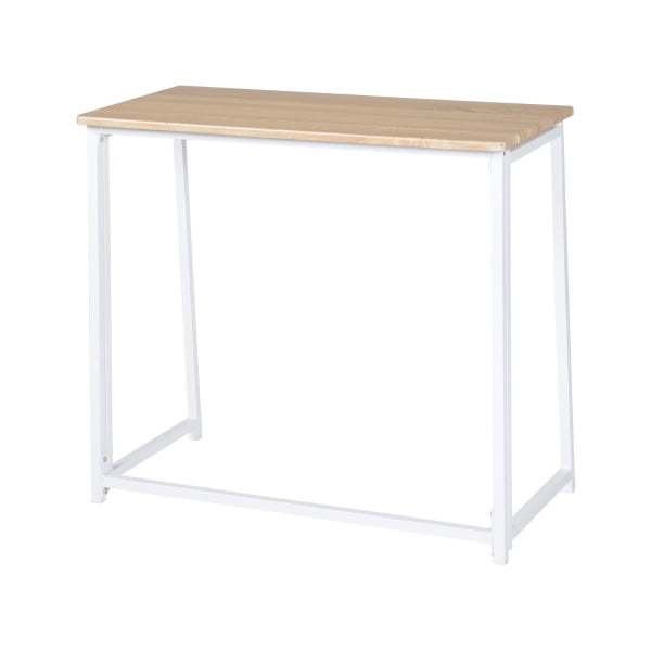 31.5 Inch Folding Laptop Desk, Light Oak Compact Writing Workstation with Removable Top Shelf, Space-Saving Foldable Study Table for Small Spaces Home Dorm