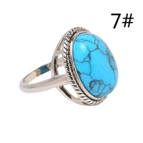 KDSJSXW Silver Rings Fashion Ladies Turquoise Rings Vintage Boho Turquoise Irregular Rings Engagement Wedding Rings Engagement Rings for Women Gold Wedding Bands for Women Silver Rings(B,One Size)