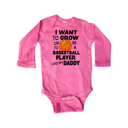 

Inktastic I Want To Grow up To Be A Basketball Player Like My Daddy Gift Baby Boy or Baby Girl Long Sleeve Bodysuit