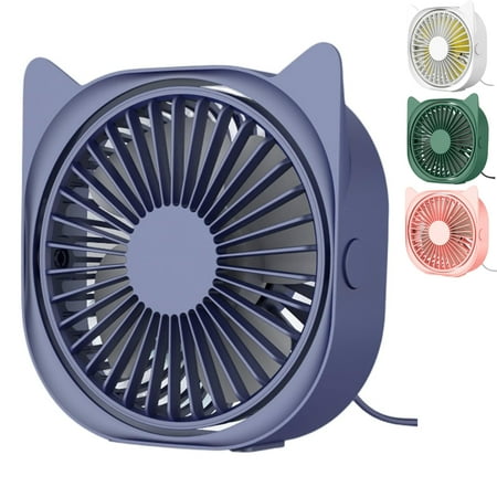 

USB Desk Fan Mini Desk Fan Portable Silent 3-speed Adjustable 360° Rotation Cute Fans(Blue)