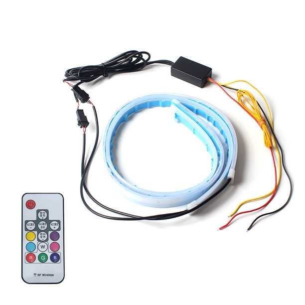 Tira de luces LED RGB para motocicleta, Lámpara decorativa con Control remoto, Flexible, resistente al agua, Control de sonido, 12V