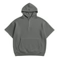 thumbnail image 6 of Hurxie Men's Short Sleeve Hoodie Workout Gym Athletic Cotton Lightweight Hooded T Shirts Sweatshirt Gray,M, 6 of 7