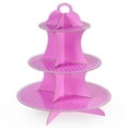 thumbnail image 2 of Pink Polka Dot 3 Tier Cupcake Stand, 14in Tall by 12in MPAR-501, 2 of 6