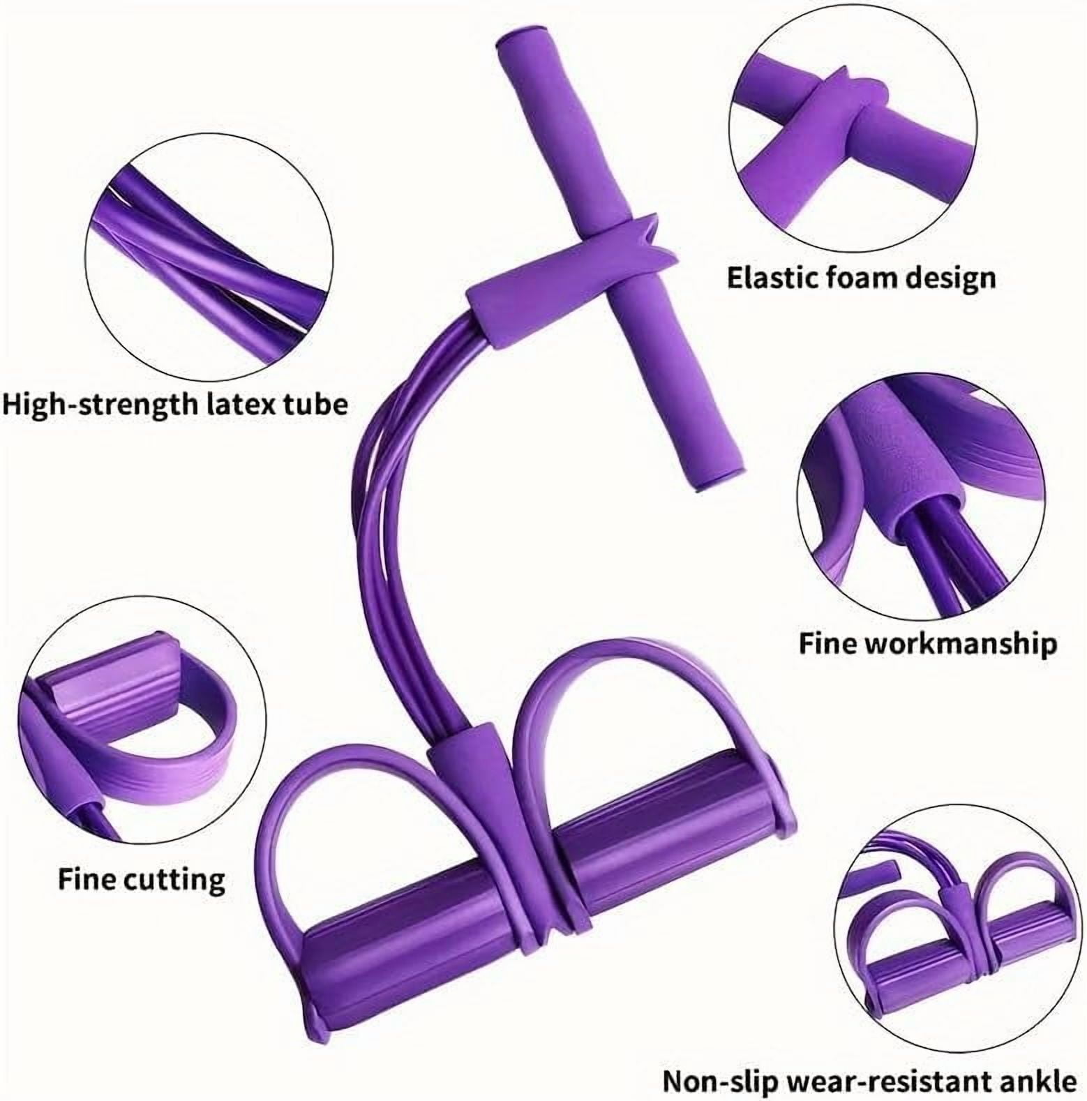 Multifunctional Tension Cor, Comes with a Figure 8 Exercise Bands Upgrade 8 Tube Foot Pedal Resistance Band with Handle Thick Latex Material