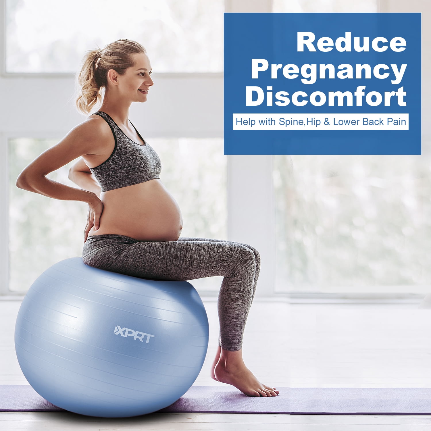 XPRT Fitness Exercise and Workout Ball, Yoga Ball Chair, Great for Fitness, Balance and Stability Extra -Thick with Quick Pump