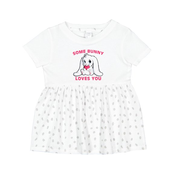 Inktastic Some Bunny Loves You Girls Baby Dress