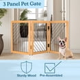 thumbnail image 4 of PETMAKER 3-Panel 24-Inch Freestanding Foldable Pet Gate for Stairs, Natural, 4 of 9