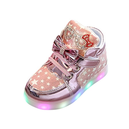 POIUYTR Kids Light Up Shoes Boys Girls Fashion High Top LED Lights Sneakers Kids Glowing Dancing Shoes for Halloween Christmas Party