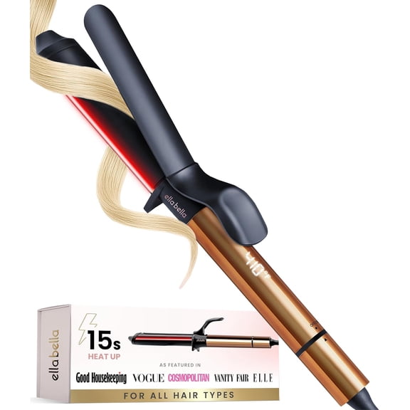 ELLA BELLA® Curling Iron 1 Inch • Professional Hair Curler • Curling Wand • Ceramic Curling Irons • Transform Your Look in Seconds • Suitable For All Hair Types • Say Goodbye to Heat Damage