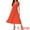 Orange Red, variant on Unique Bargains Women's Sleeveless Wrap V Neck Flowy Ruffle Pleated Midi Dress with Belt XL Orange Red