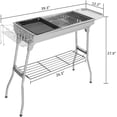 thumbnail image 4 of Portable Charcoal Grill and Smoker, Foldable Stainless Steel Grill (39.37 x 12.2 x 27.95), 4 of 9