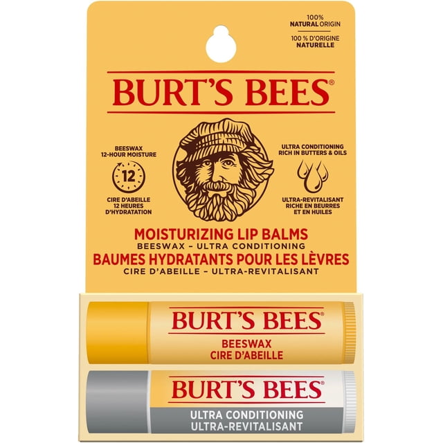 Burt’s Bees®100% Natural Origin Lip Balm, Ultra Conditioning & Beeswax -
