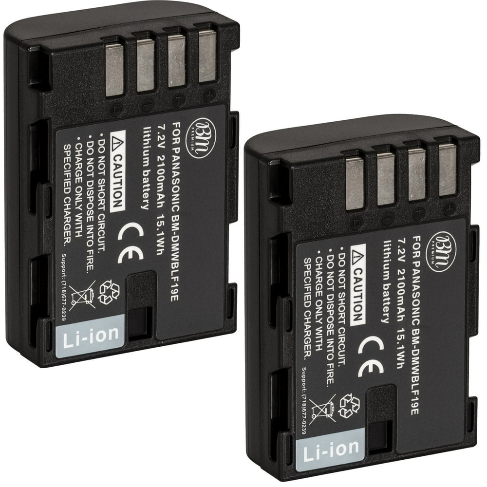 BM Premium 2 Pack of DMW-BLF19 Batteries for Panasonic Lumix DC-G9, DC