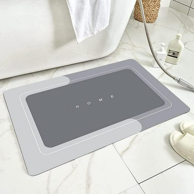 40 x 60cm Bathroom Bath Rug Mat, Foldable Diatomaceous Earth Bath Mat Fast Drying Rug