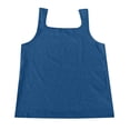 thumbnail image 5 of HuangHuanChen Womens Tank Tops U Neck Ribbed Thin Shoulder Strap Sleeveless Top for Women Solid Color Basic Tee Crop Top Summer Fashion Clothing Blue L, 5 of 6