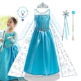 thumbnail image 2 of Disfraz de Elsa y Reina de las Nieves para niñas de 3 a 10 años, para Halloween, carnaval, fiesta, baile de graduación, cosplay, vestido de princesa, ropa para niños, 2 of 5