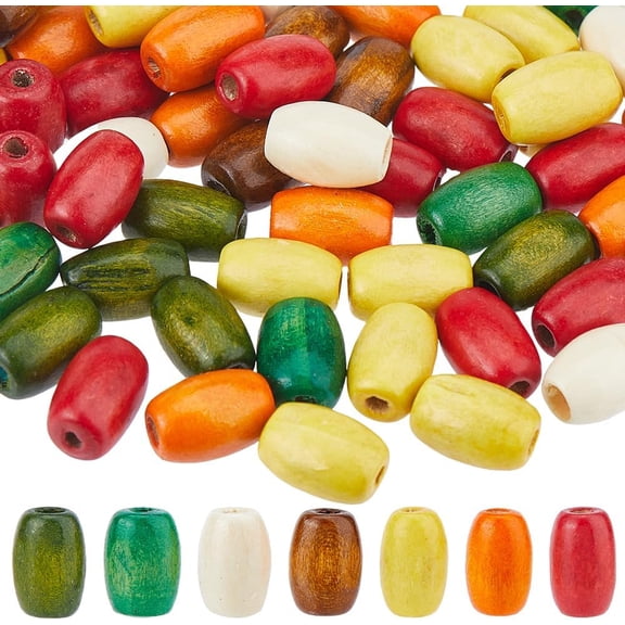 400Pcs Wooden Beads Oval Spacer Beads 12x8mm Macrame Beads Large Hole Beads Handmade Crafts Loose Beads Rice Wood Beads for DIY Bracelet Jewelry Making Party Decor