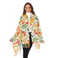 thumbnail image 3 of FORMRS Womens Scarf Winter Soft Long Big Warm Shawls Wrap Tassel Scarves, Orange Autumn Leaves, 3 of 9