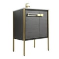 thumbnail image 4 of Fine Fixtures  Oakville Bathroom Vanity  with White Ceramic Sink Black Coal Oak - Satin Brass Hardware 24 Inch, 4 of 8